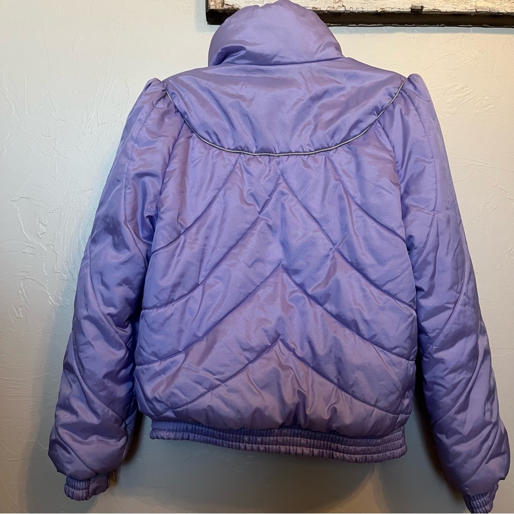 Vintage 1980s Aspen Powder Puffer Ski Jacket in Lilac Sz M Ski Bunny Retro - Picture 6 of 11